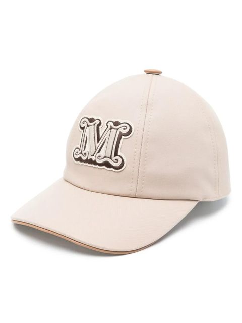 Max Mara logo-appliqué cotton-blend hat - Neutrals - zdjęcie produktu nr 1