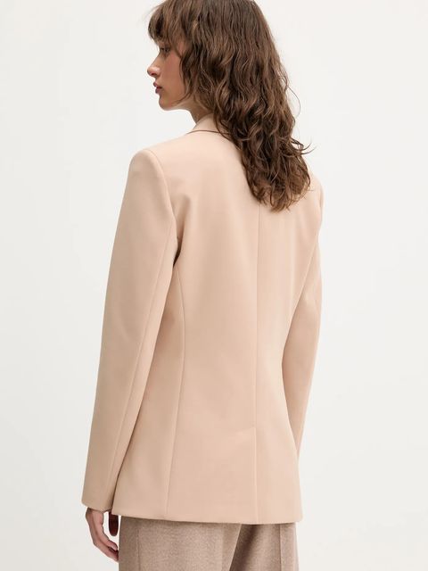 HUGO marynarka kolor beżowy jednorzędowa gładka 50546778