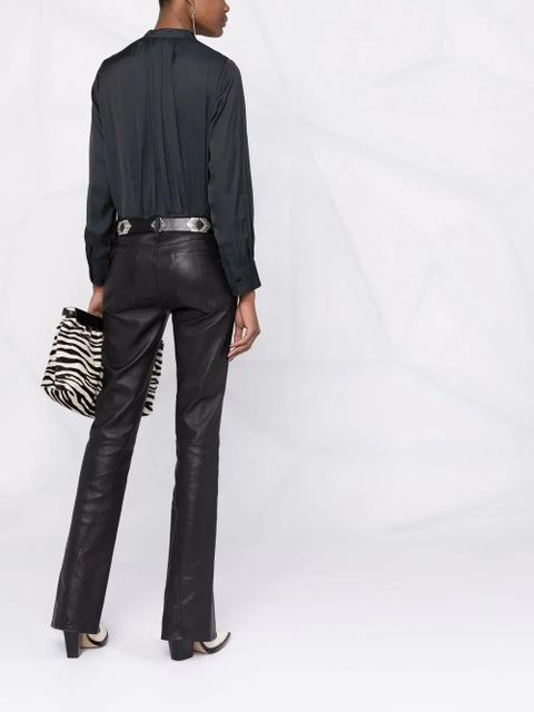 Zadig&Voltaire satin-finish V-neck blouse - Black