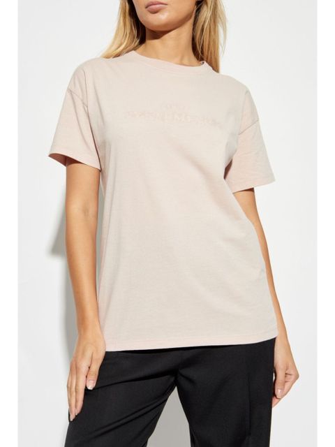 Maison Margiela logo-embroidered cotton t-shirt - Pink