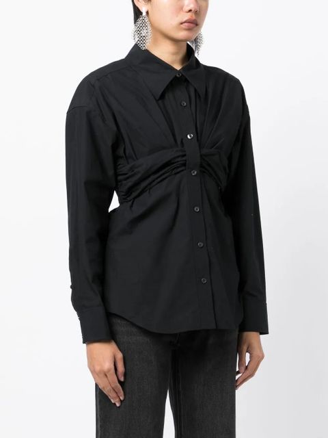 Alexander Wang ruched-detail cotton shirt - Black