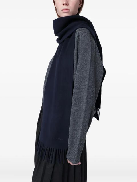Max Mara fringed wool scarf - Blue