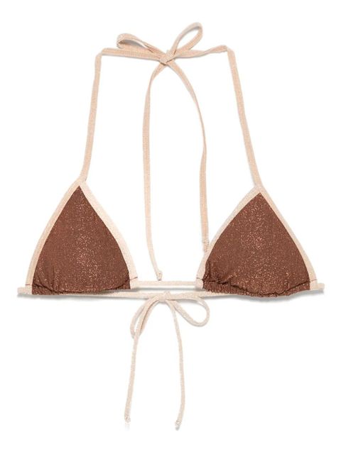 MC2 Saint Barth Leah lurex triangle bikini top - Brown - zdjęcie produktu nr 1