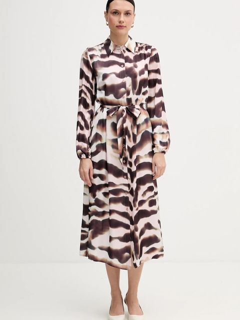 Marc Aurel sukienka kolor brązowy midi prosta 6576-1000-24817 - zdjęcie produktu nr 1