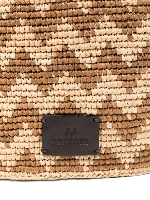Missoni zig-zag top handle bucket bag - Neutrals
