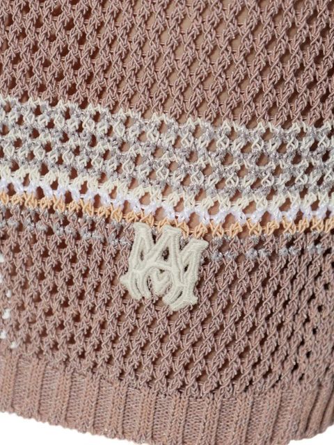 AMIRI Crochet striped mini skirt - Neutrals