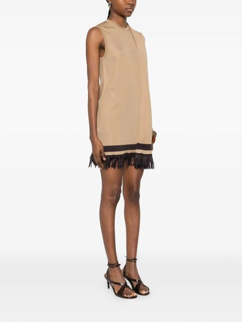 Ferragamo fringe-hem mini dress - Neutrals