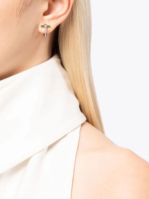 EÉRA 18kt white gold Bar mini hoop earring - Silver - zdjęcie produktu nr 2