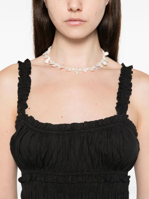 DÔEN shirred scoop-neck dress - Black