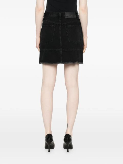 PINKO Laredo studded frayed mini skirt - Black