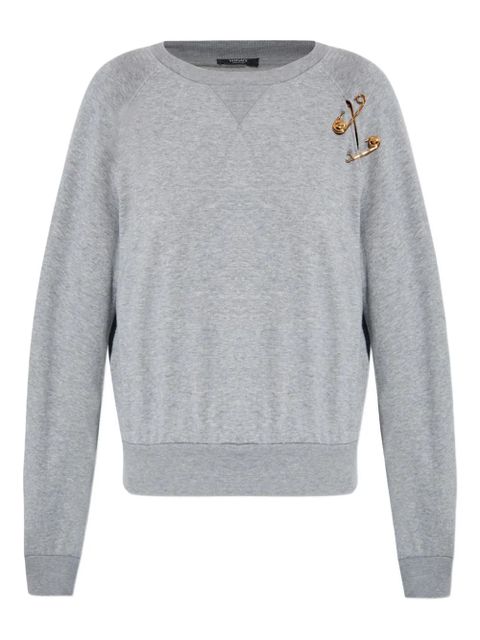 Versace raglan-sleeve safety-pin sweatshirt - Grey - zdjęcie produktu nr 1