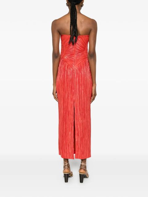 Cult Gaia Ashika pleated strapless dress - Red