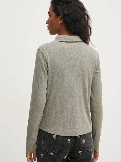 Pedro del Hierro koszula damska kolor szary regular z kołnierzykiem klasycznym 8628738