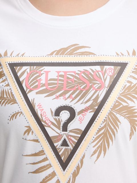Guess t-shirt damski kolor biały W5YI13 J1314