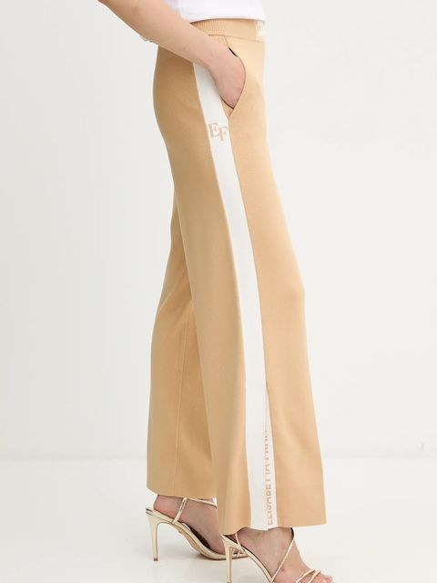 Elisabetta Franchi spodnie dresowe damskie kolor beżowy wzorzyste KP69S56E2