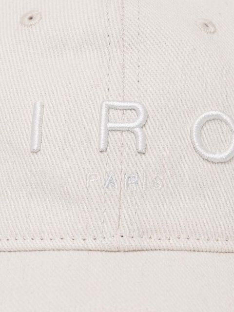 IRO czapka z daszkiem bawełniana kolor biały z aplikacją