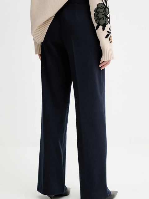 Weekend Max Mara spodnie ZELOTA damskie kolor granatowy szerokie high waist 2525786012600 - zdjęcie produktu nr 2