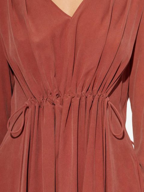 Max Mara V-neck tie midi dress - Brown