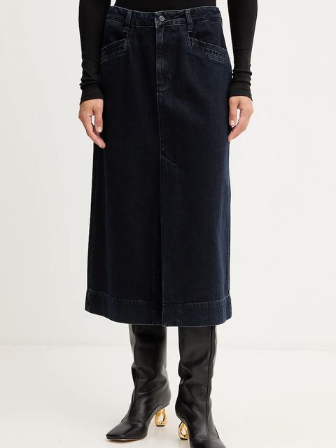 BOSS spódnica jeansowa kolor granatowy midi rozkloszowana 50551422 - zdjęcie produktu nr 1