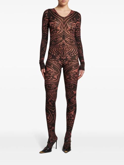 ETRO Paisley Tattoo bodysuit - Red