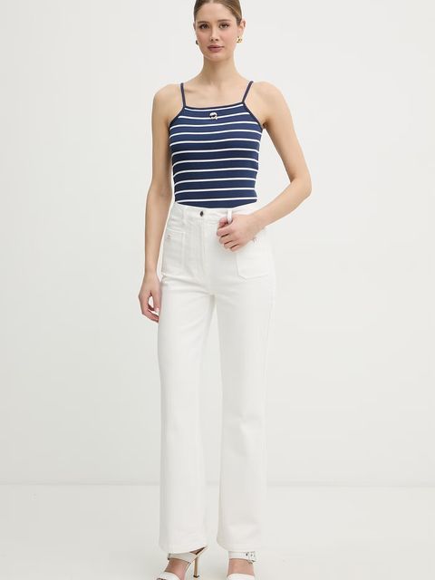 Karl Lagerfeld top damski bawełniany z elastanem IKON - zdjęcie produktu nr 1