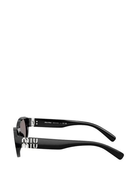 Miu Miu Eyewear geometric-frame logo sunglasses - Black