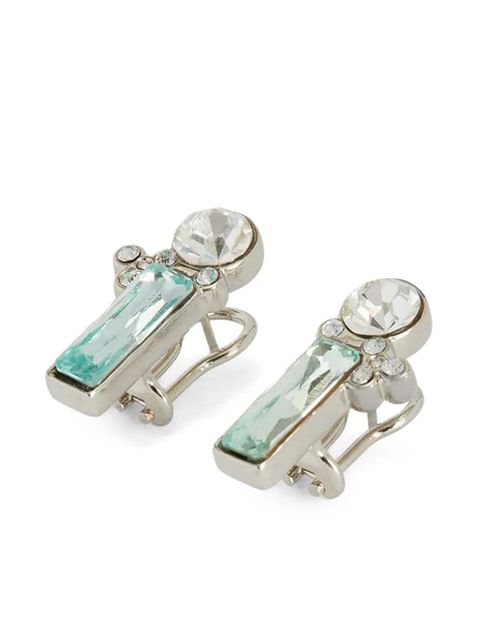 Jil Sander crystal-embellished drop earrings - Silver