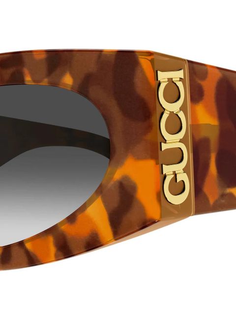 Gucci Eyewear geometric-frame sunglasses - Brown