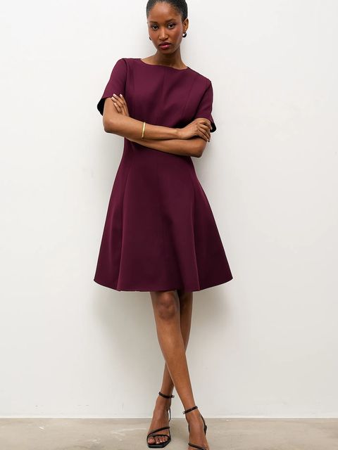 Answear.LAB sukienka kolor bordowy mini rozkloszowana - zdjęcie produktu nr 1