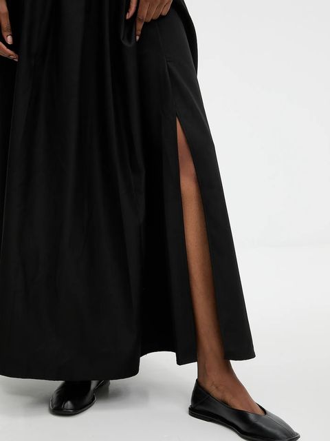 Answear.LAB spódnica kolor czarny maxi rozkloszowana