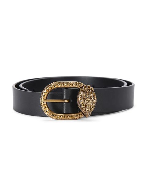 Kurt Geiger London pasek skórzany Mayfair damski kolor czarny 5257800109 - zdjęcie produktu nr 1