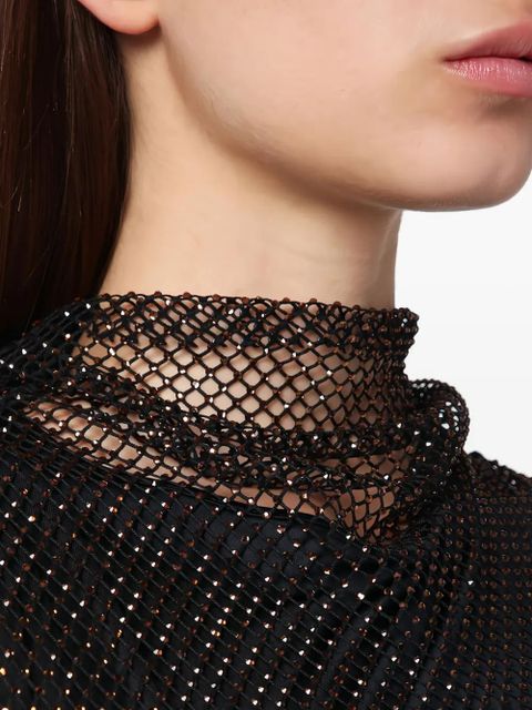 Sportmax crystal-embellishment high-neck mini dress - Black