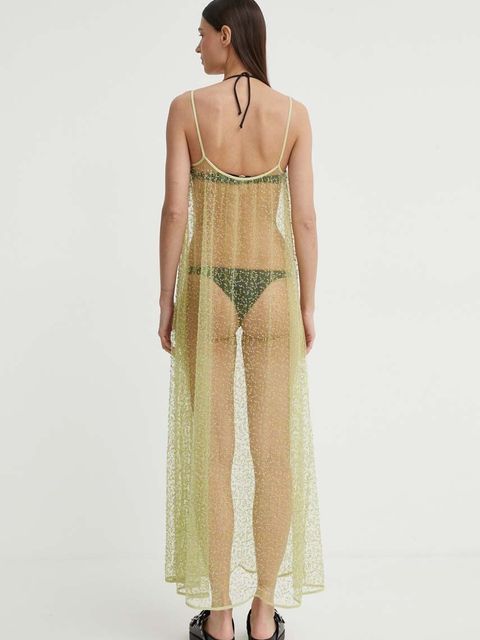 Samsoe Samsoe sukienka SAMALLY kolor zielony maxi prosta F24200141