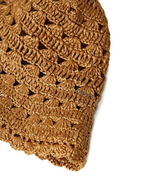 TWINSET woven-effect logo-detail hat - Brown - zdjęcie produktu nr 2