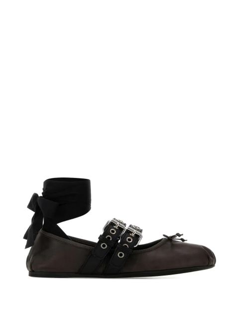 Miu Miu buckle strap ballet flats - Brown - zdjęcie produktu nr 1
