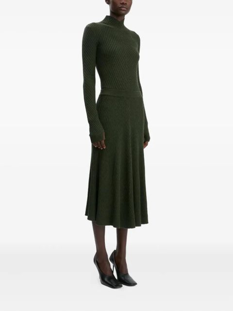 Victoria Beckham ribbed knit midi skirt - Green - zdjęcie produktu nr 2