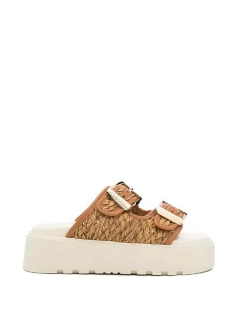 Casadei buckle-detail woven sandals - Brown - zdjęcie produktu nr 1