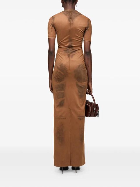 Acne Studios short-sleeve print maxi dress - Brown