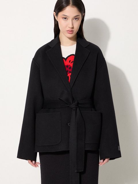 Kenzo kurtka wełniana Double Face Workwear Jacket kolor czarny przejściowa FE62VE2559WA.99 - zdjęcie produktu nr 1