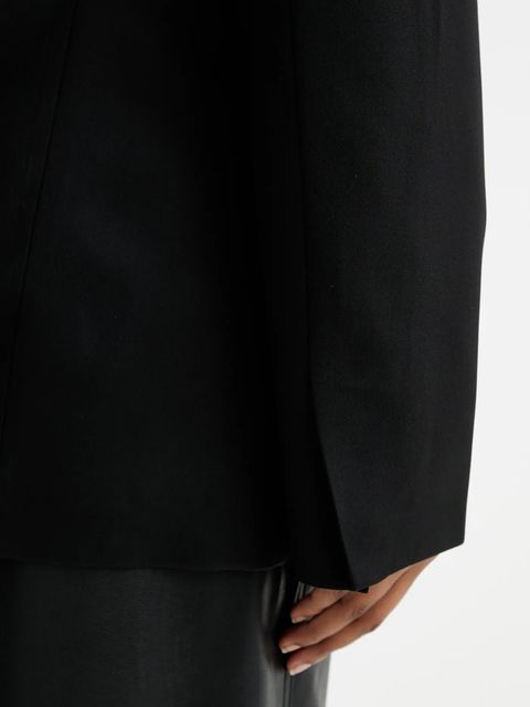 Calvin Klein marynarka kolor czarny jednorzędowa gładka LV040WL422