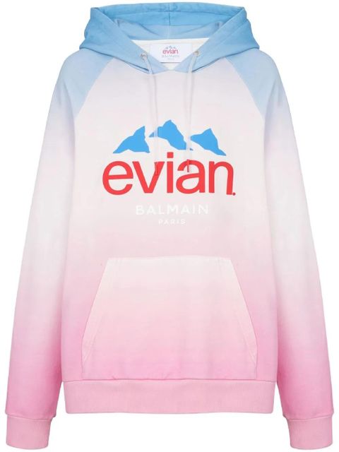 Balmain x Evian gradient-effect oversized hoodie - Pink - zdjęcie produktu nr 1