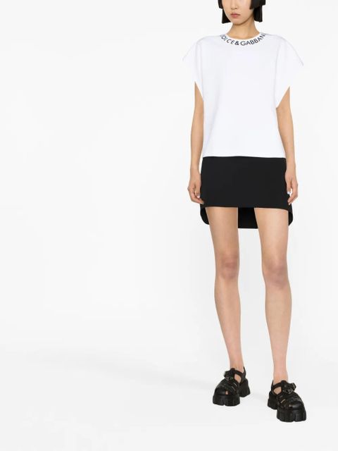 Dolce & Gabbana logo-embroidered cotton T-shirt - White