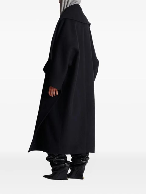 Balmain oversized-lapel wool coat - Black