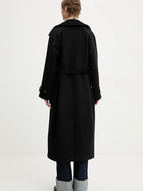 Abercrombie & Fitch płaszcz kolor czarny KI144-5191-900