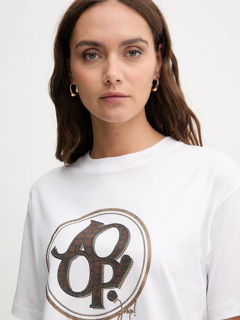 Joop! t-shirt bawełniany damski kolor biały 30046236