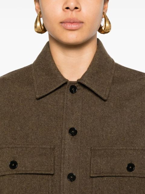 Jil Sander + felted wool overshirt - Green