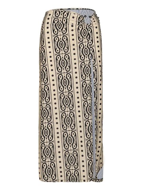 Johanna Ortiz Nuevo Destino printed slit midi skirt - Neutrals - zdjęcie produktu nr 1