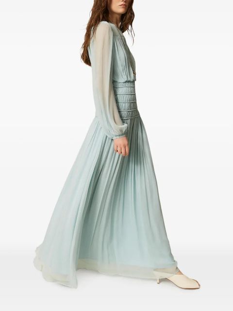 TWINSET gathered-bodice maxi dress - Blue