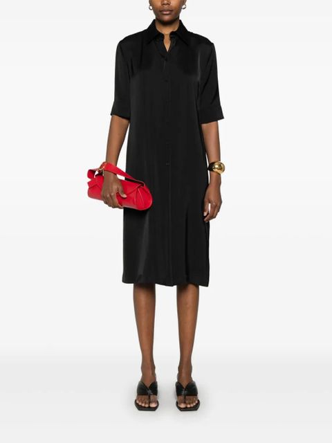 Jil Sander satin midi shirt dress - Black - zdjęcie produktu nr 2