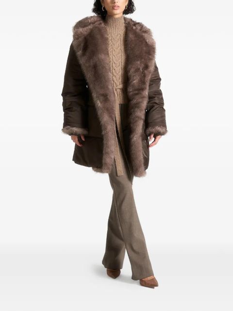 Manière De Voir belted faux-fur coat - Brown - zdjęcie produktu nr 2